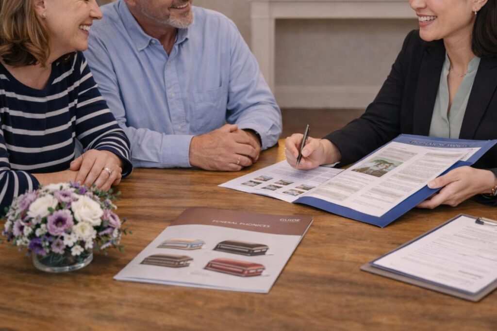 queens ny cremations funeral advisor meeting with a couple 1 1024x683