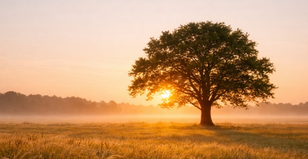 Cremation services in Nassau County, NY with a peaceful open field and lone tree at sunrise