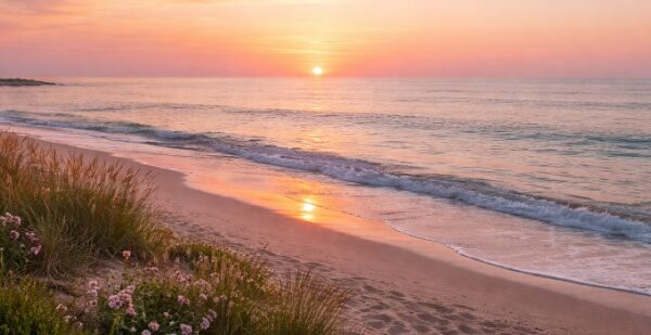 Cremation services Long Beach, NY with a peaceful ocean sunset and gentle waves