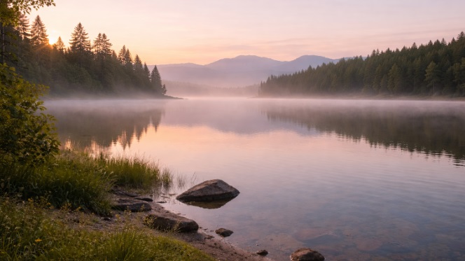Cremation services Queens, NY with a peaceful misty lake at dawn