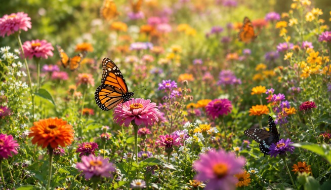 colorful flowers and gentle sunlight, symbolizing reflection and remembrance, cremation services in Long Beach, NY