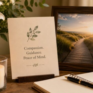 Peaceful memorial display for cremation services in Long Beach, NY.